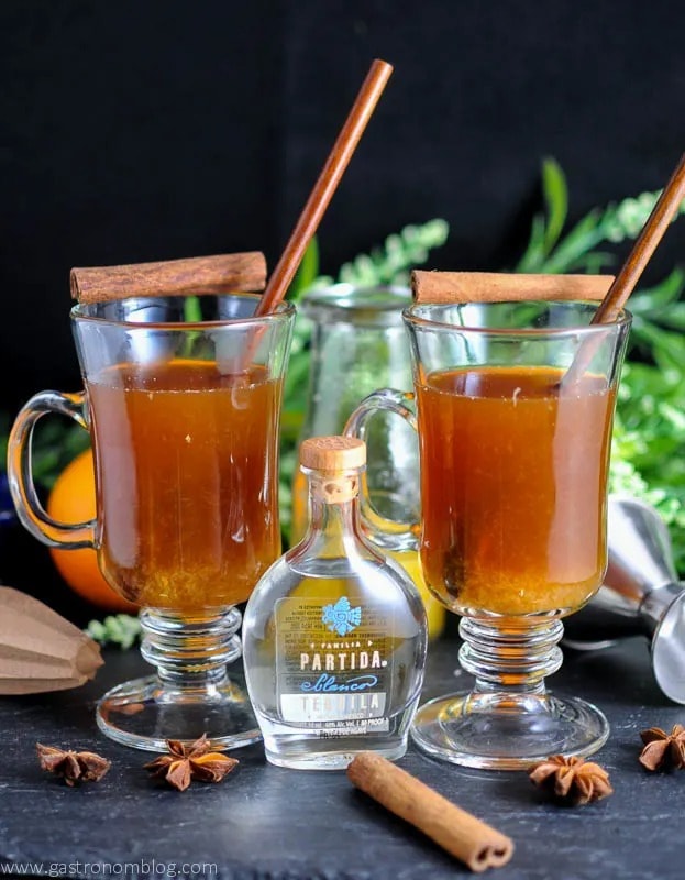 Hot Toddy drinks with a piece of cinnamon sticks on top. 