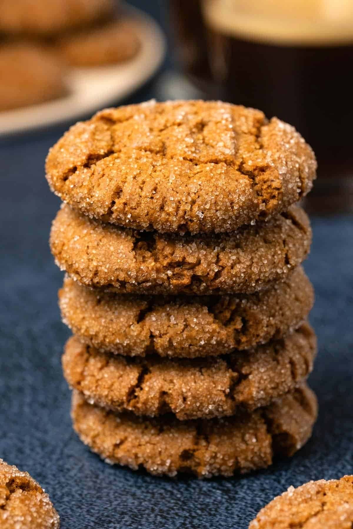Stack of ginger cookies. 