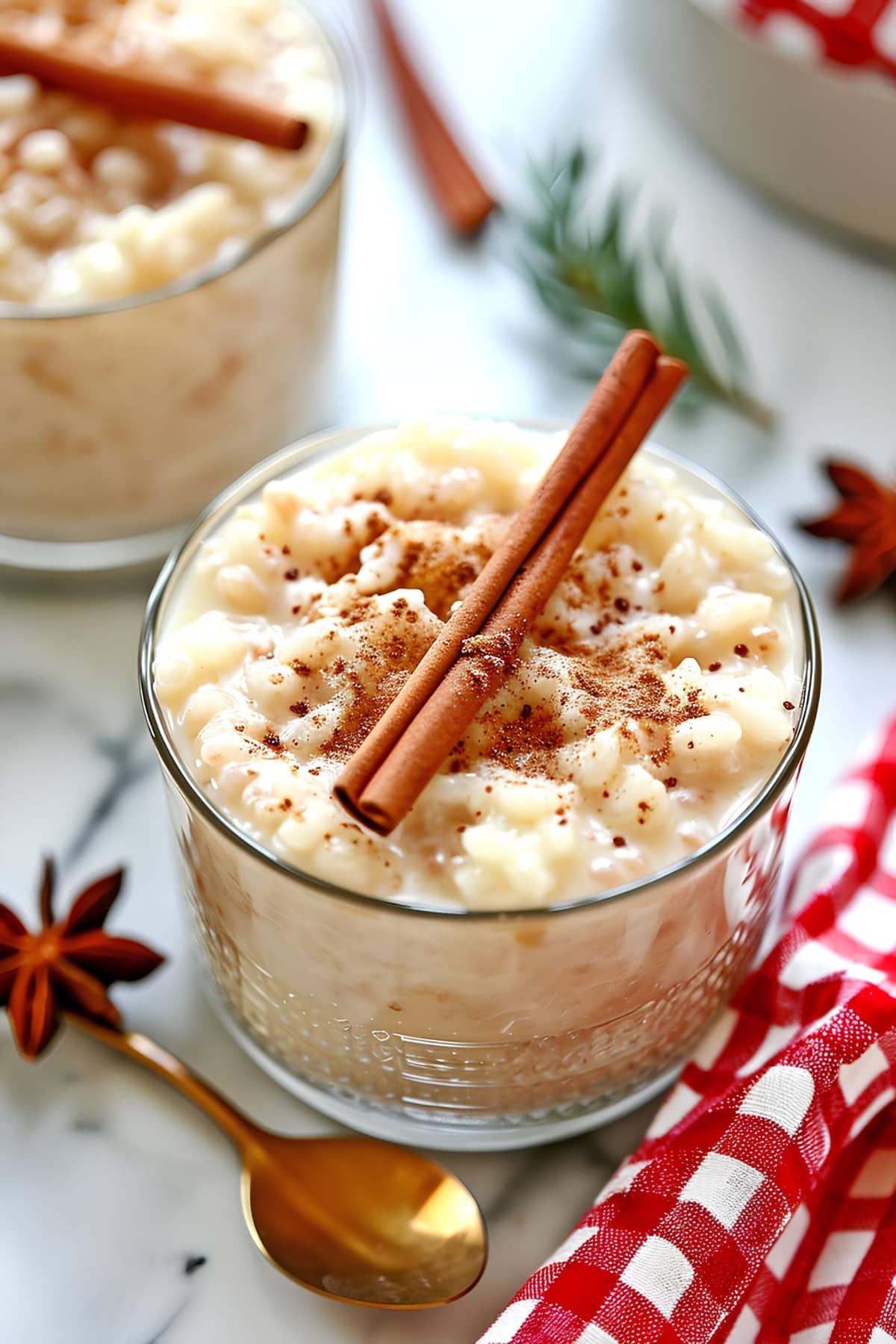 Mexican rice pudding or arroz con leche, a creamy and comforting dessert with a hint of autumn flavors
