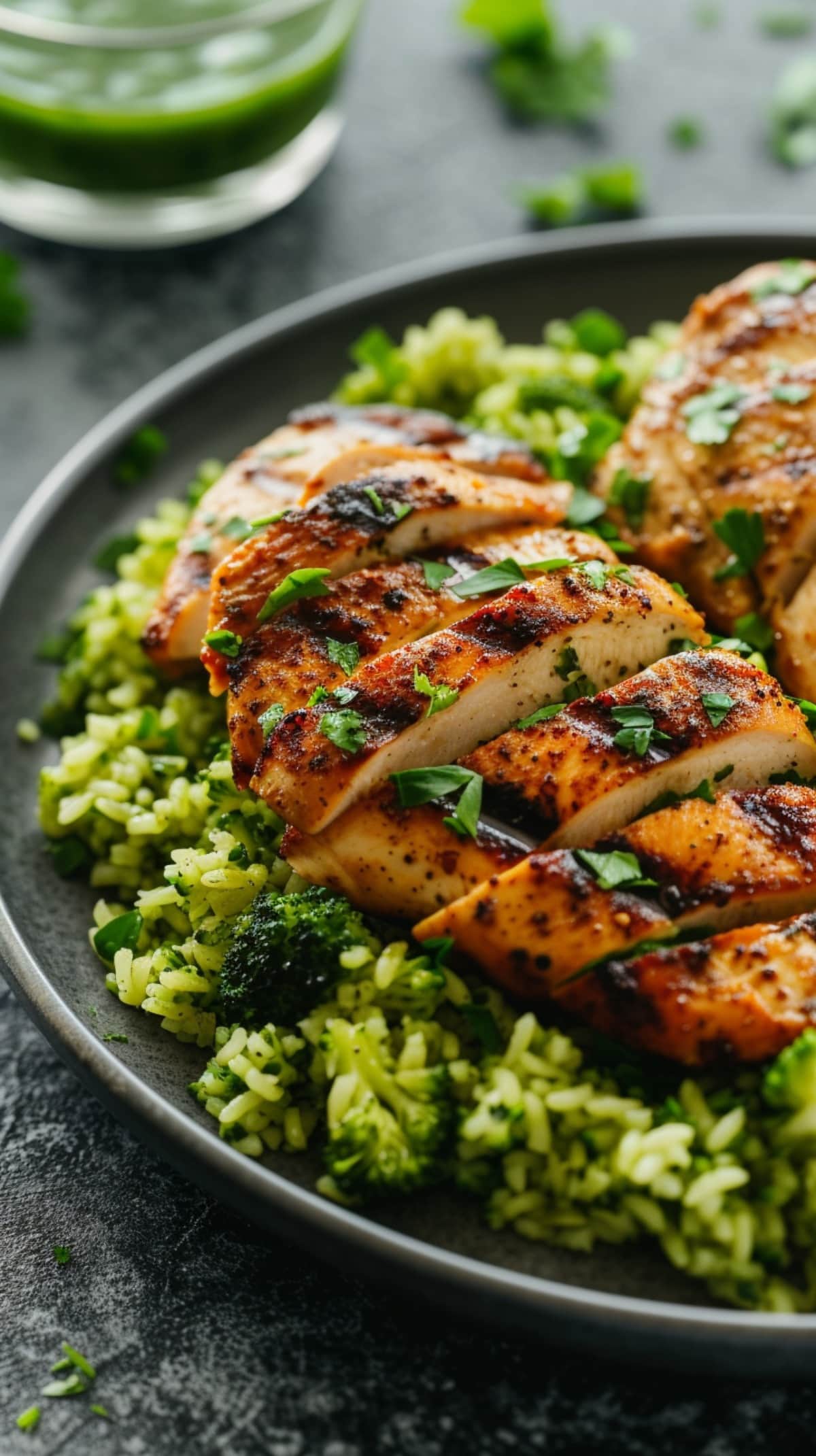 Riced Broccoli with Grilled Chicken
