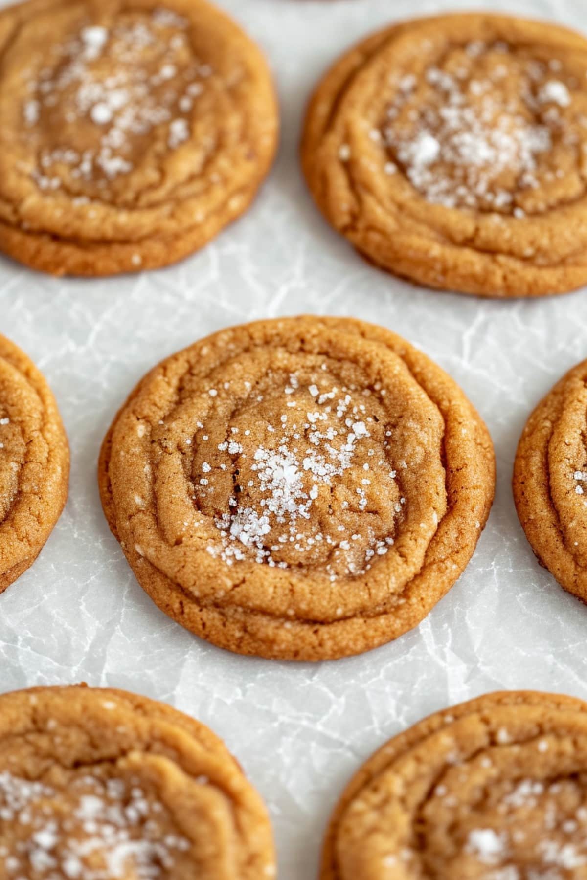 Chewy Brown Sugar Cookies on Parchment Paper