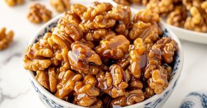 Sweet and a little salty homemade candied walnuts