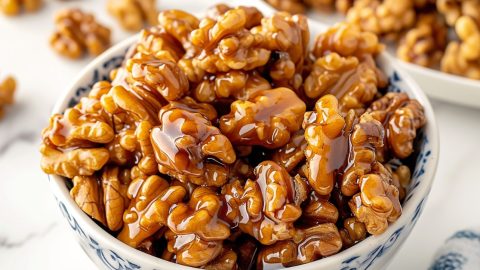 Sweet and a little salty homemade candied walnuts