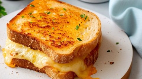 Air fryer grilled cheese sandwich on board