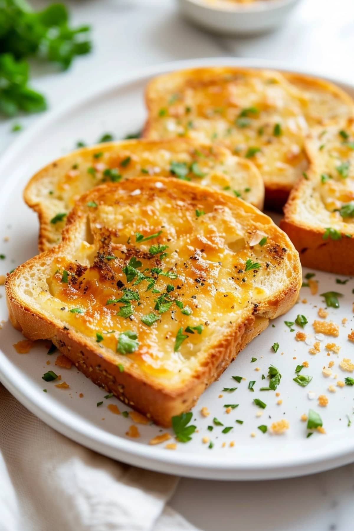 Air fryer Texas toast with butter and herbs