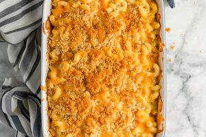 Baked Mac and Cheese with Ritz Cracker Topping