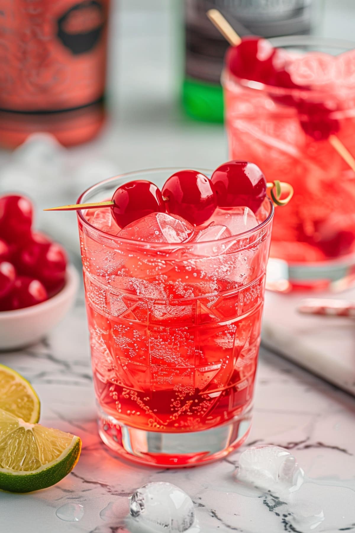 Boozy and refreshing dirty shirley cocktail