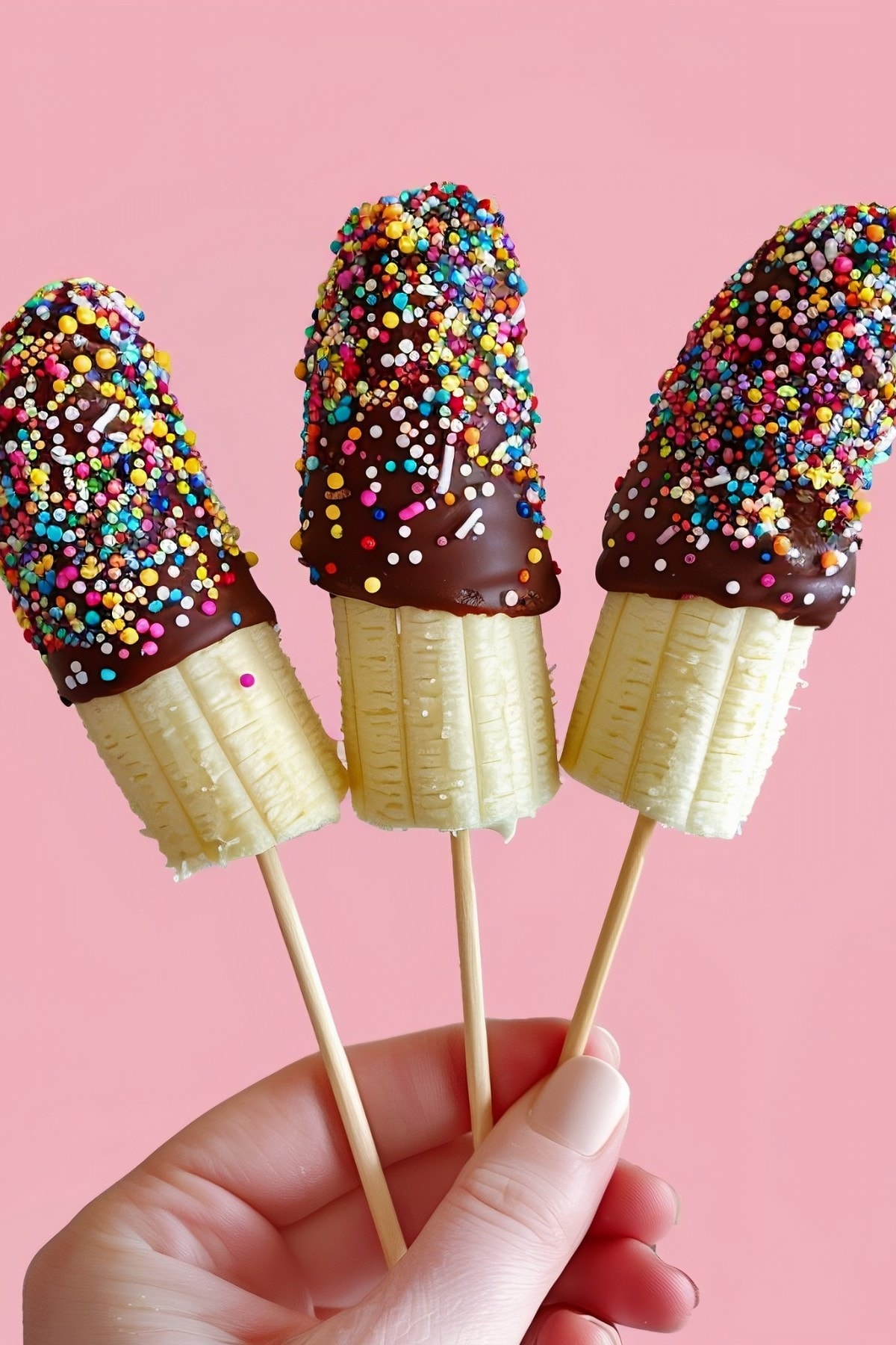 Chocolate Covered Bananas with sprinkles
