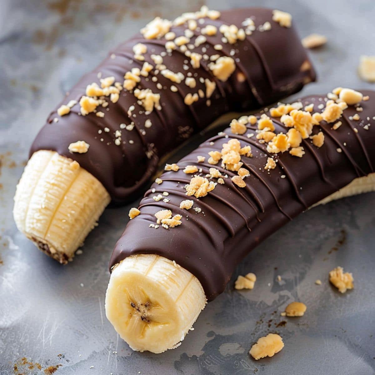 chocolate covered bananas with nuts