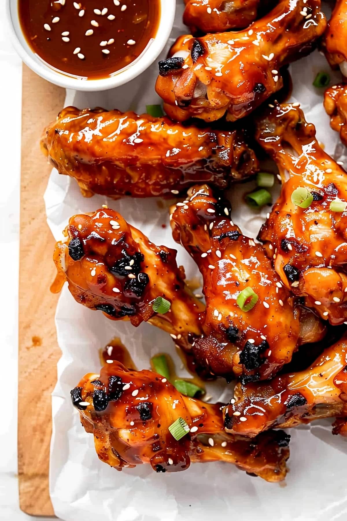 Sweet and spicy homemade korean chicken wings with gochujang sauce