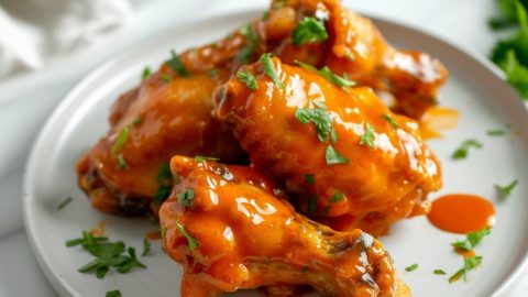 Platter of air fryer buffalo wings