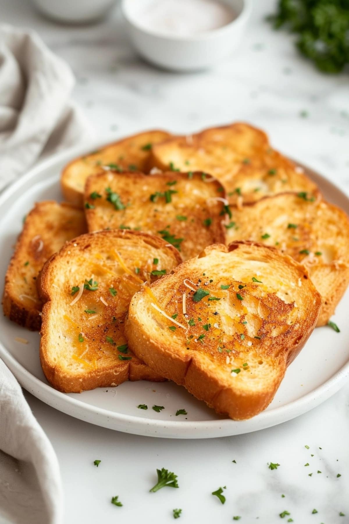Texas toast with butter in plate