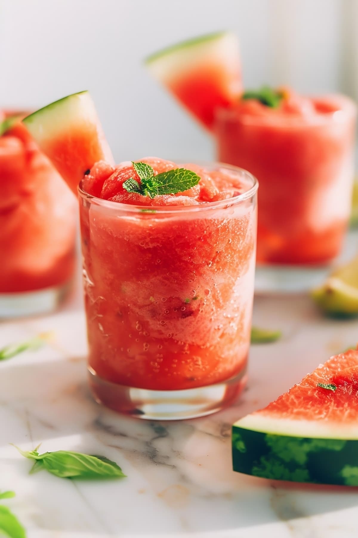 Homemade cool, sweet and refreshing watermelon slushie
