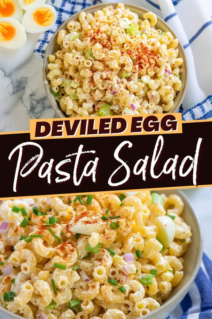 Deviled egg pasta salad insanely good