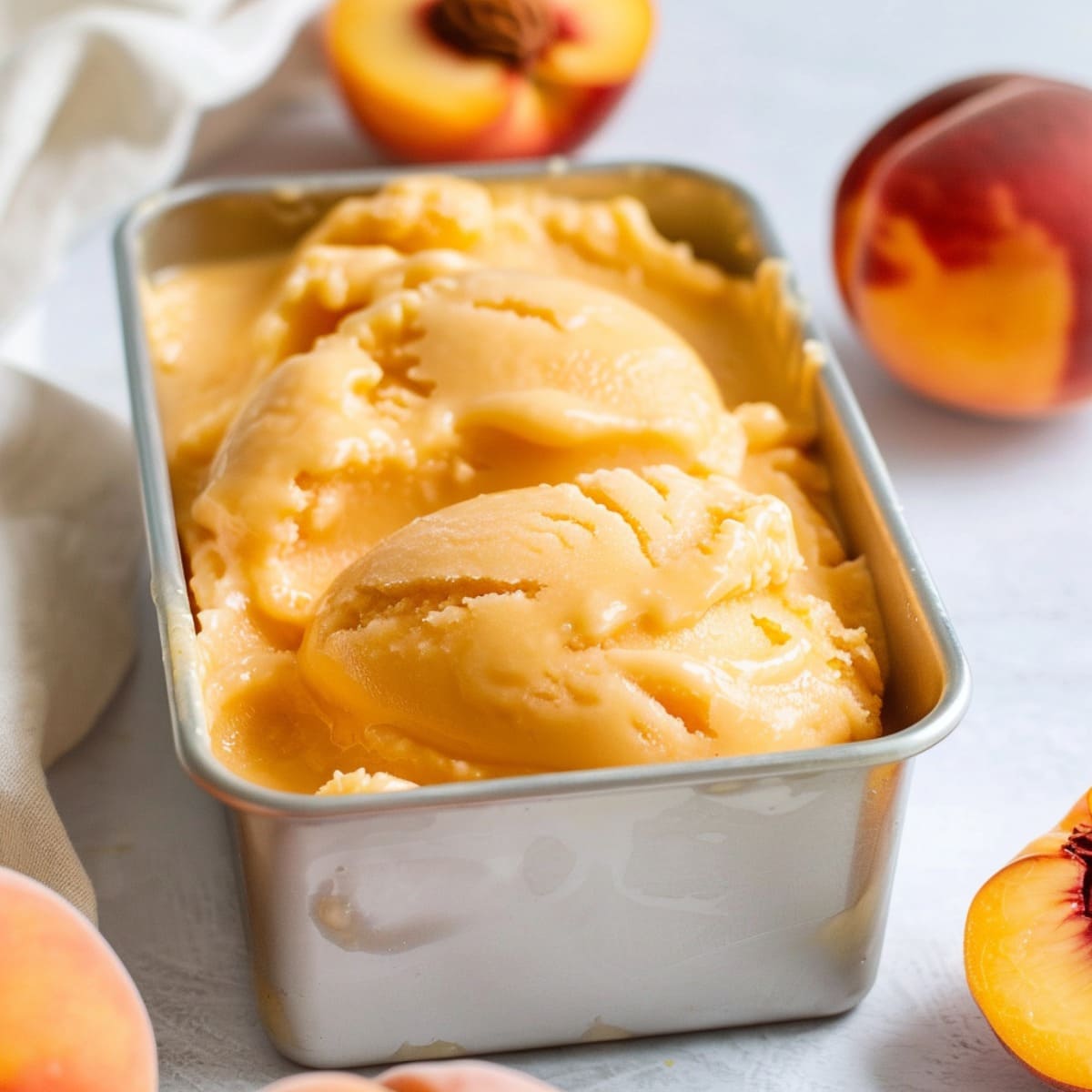 Homemade Peach Sorbet