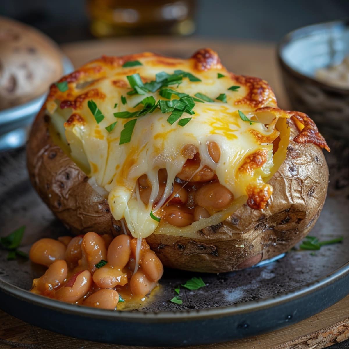 Jacket Potato with Cheese and Beans