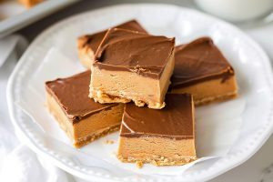 Scrumptious no-bake peanut butter bars with a decadent chocolate topping, a delightful dessert option