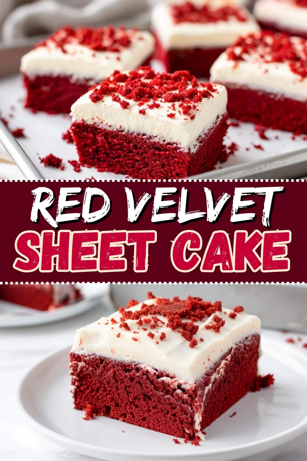 Red velvet sheet cake.