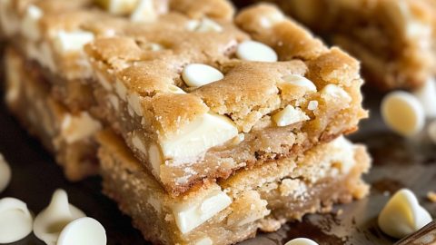 Tray of White Chocolate Blondies (1)