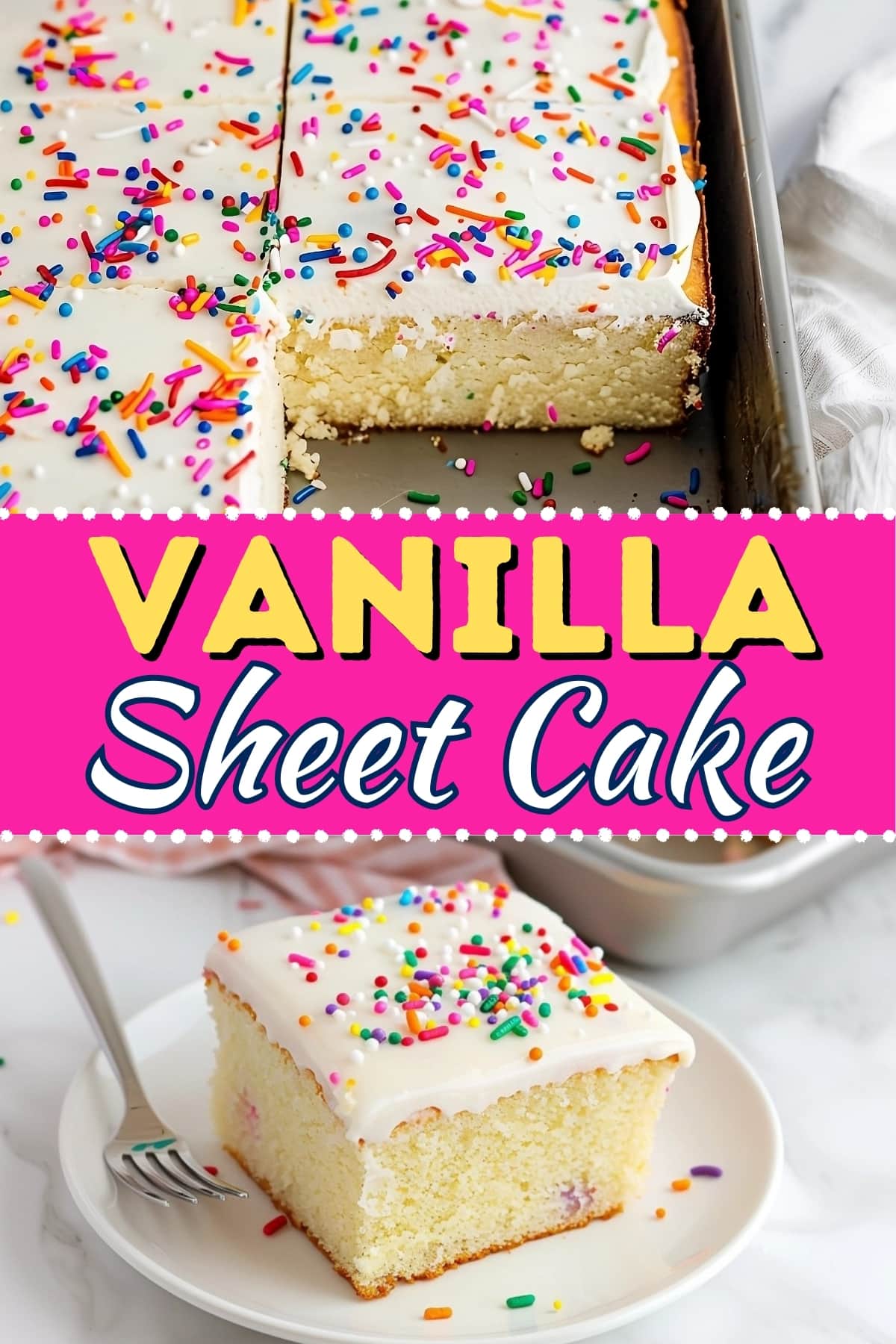 Vanilla sheet cake. 
