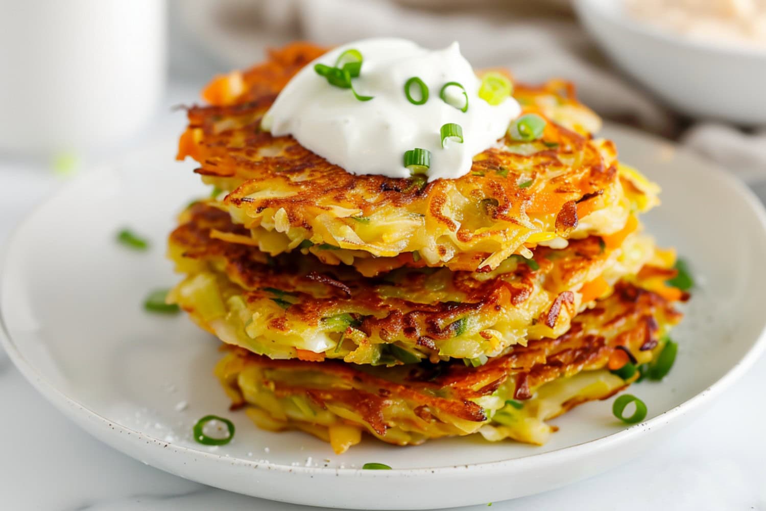 Crispy cabbage fritters, golden brown and delicious, perfect for a savory snack or side dish