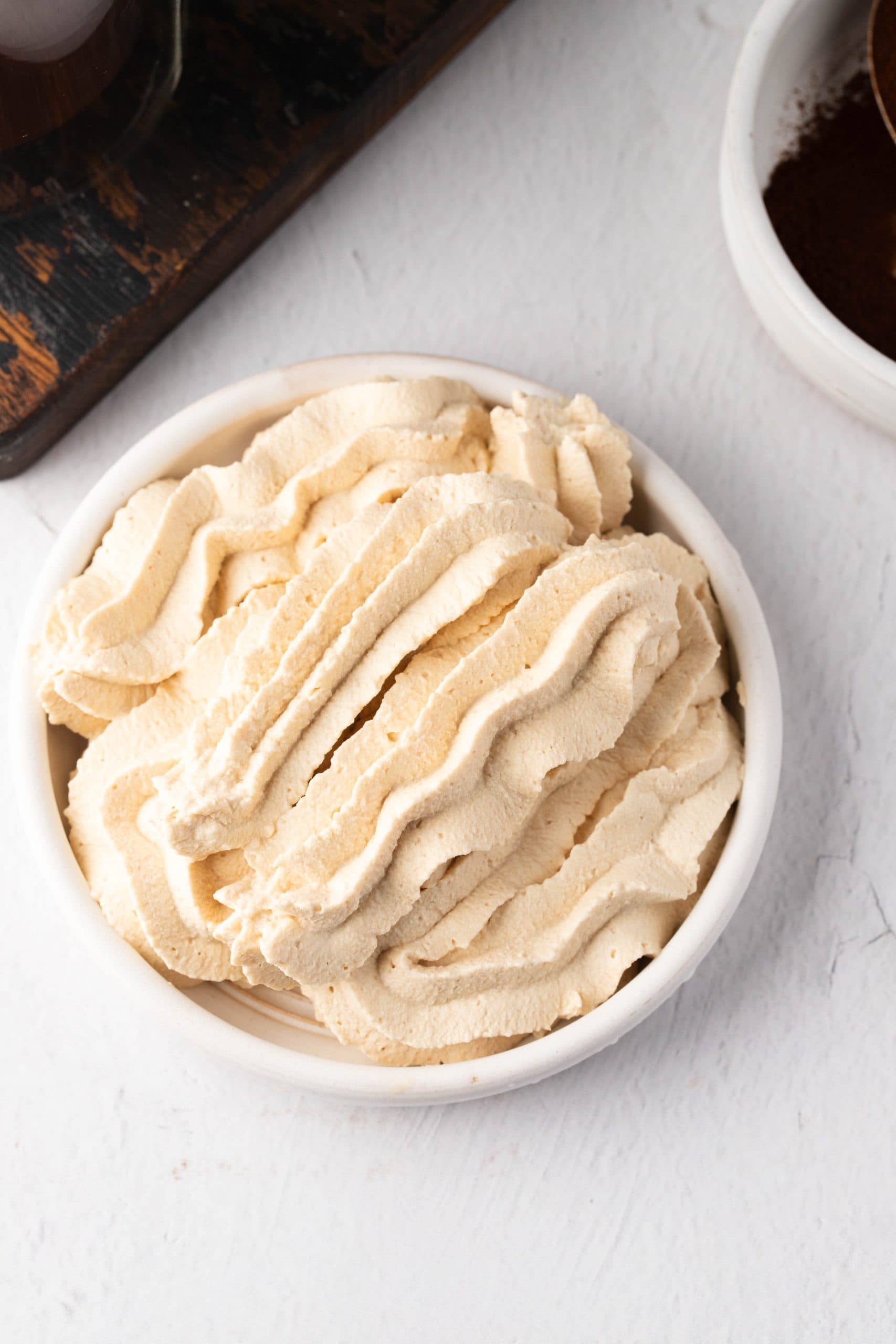 Coffee Whipped Cream in a bowl