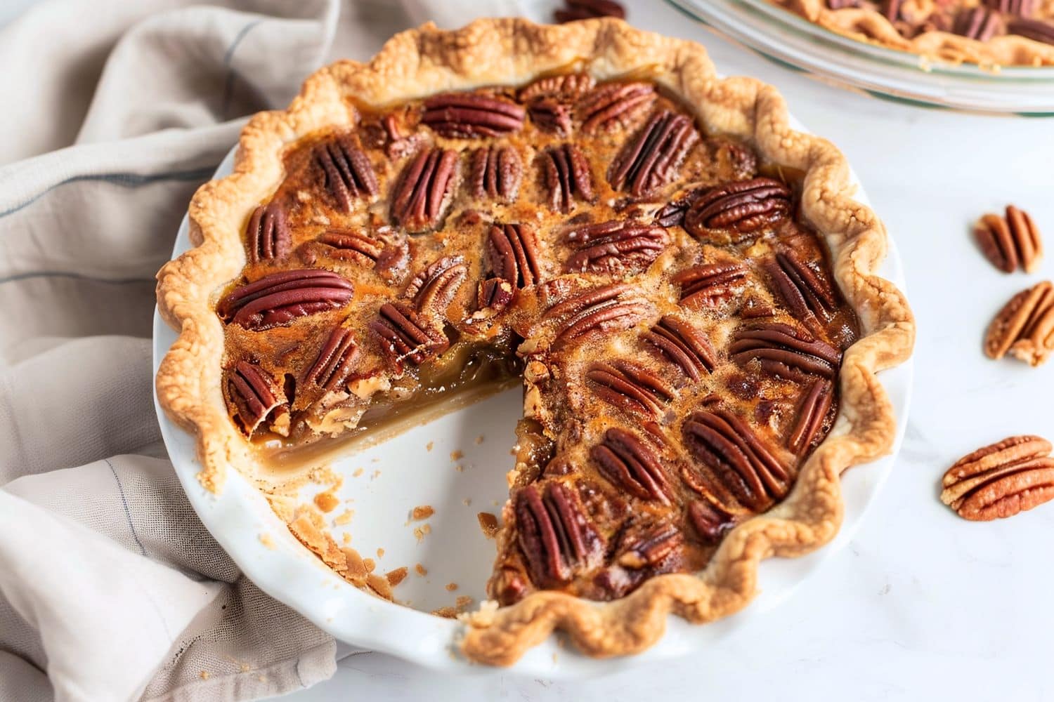 Rich and flavorful homemade bourbon pecan pie