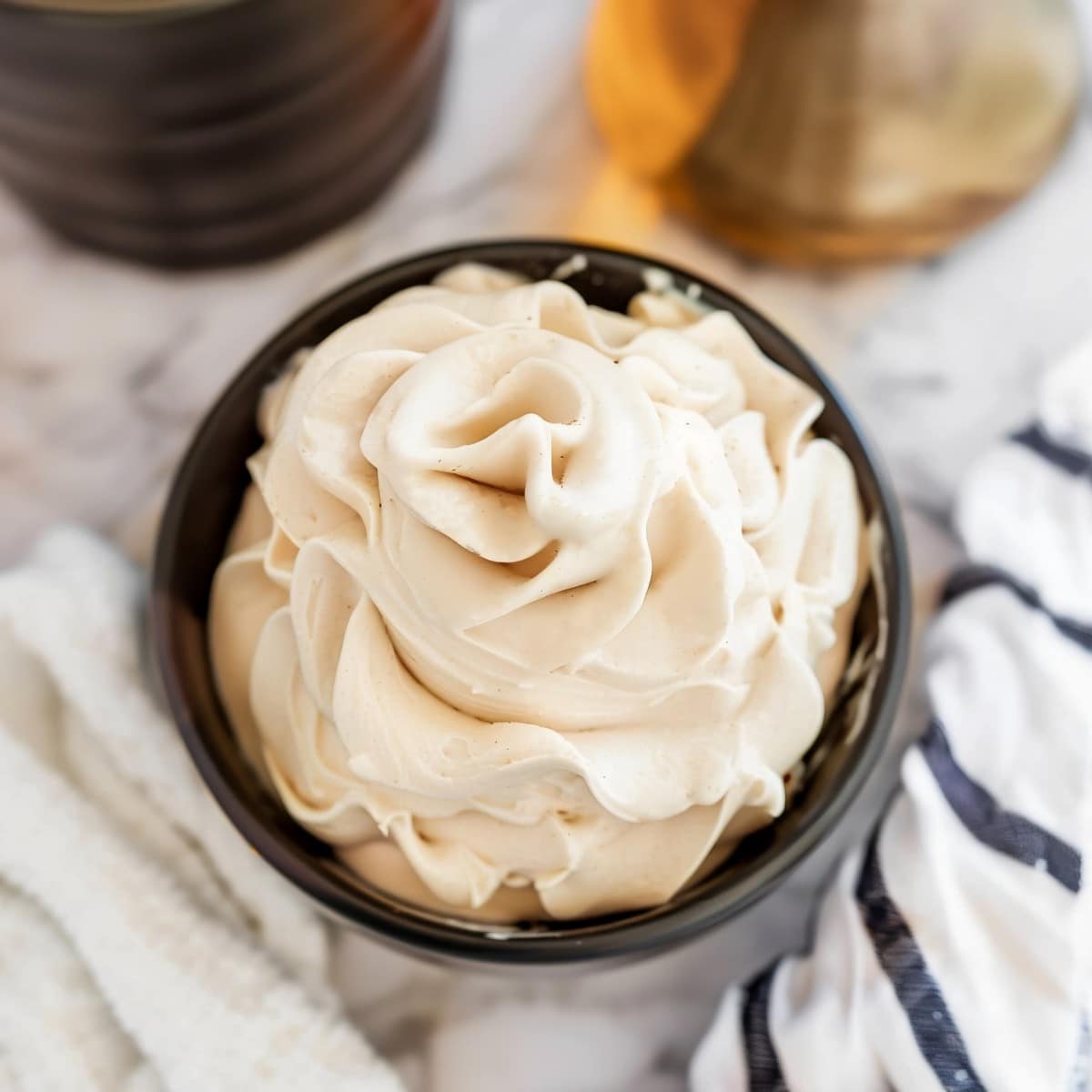Heavenly Kahlua whipped cream, enhancing the flavor of desserts with its subtle coffee notes and velvety texture