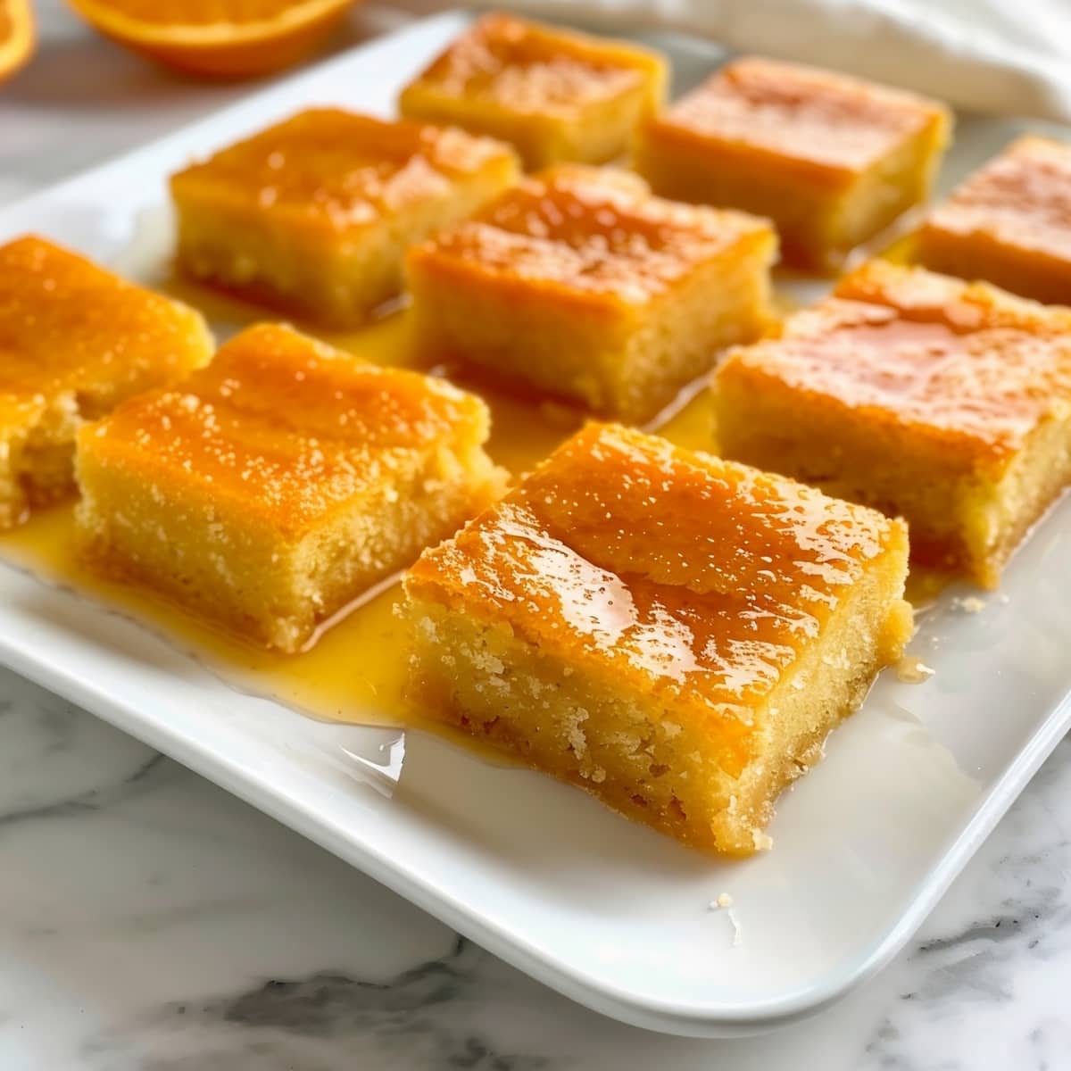 Freshly baked Greek orange cake, exuding warmth and comfort with every bite
