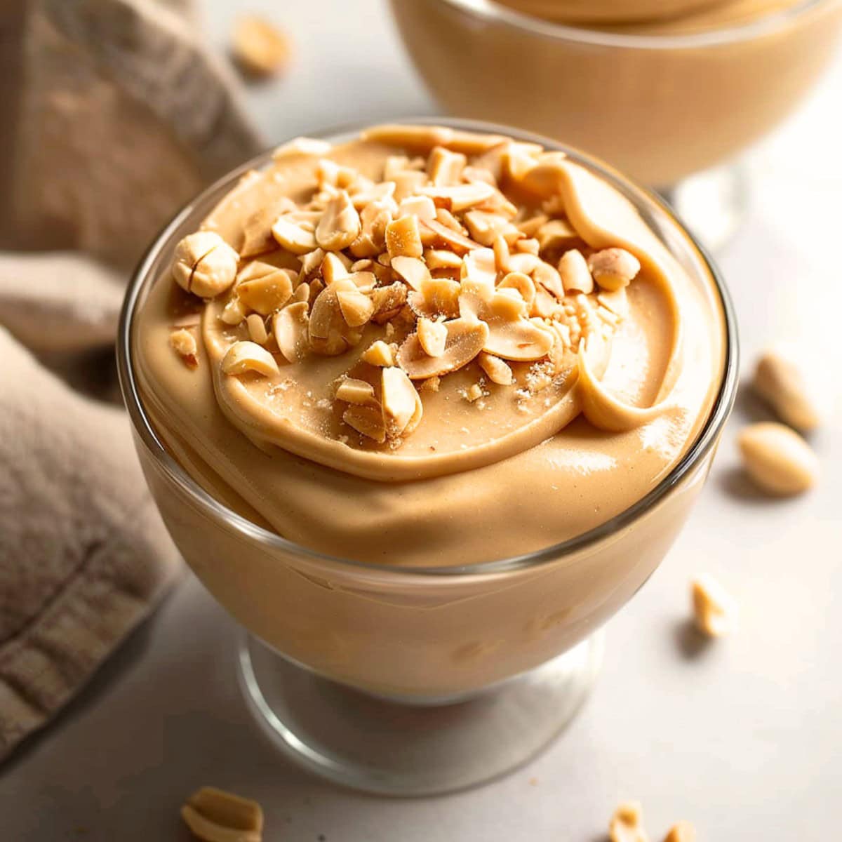 Flavorful peanut butter mousse, with a hint of sweetness and a smooth, velvety consistency that melts in your mouth