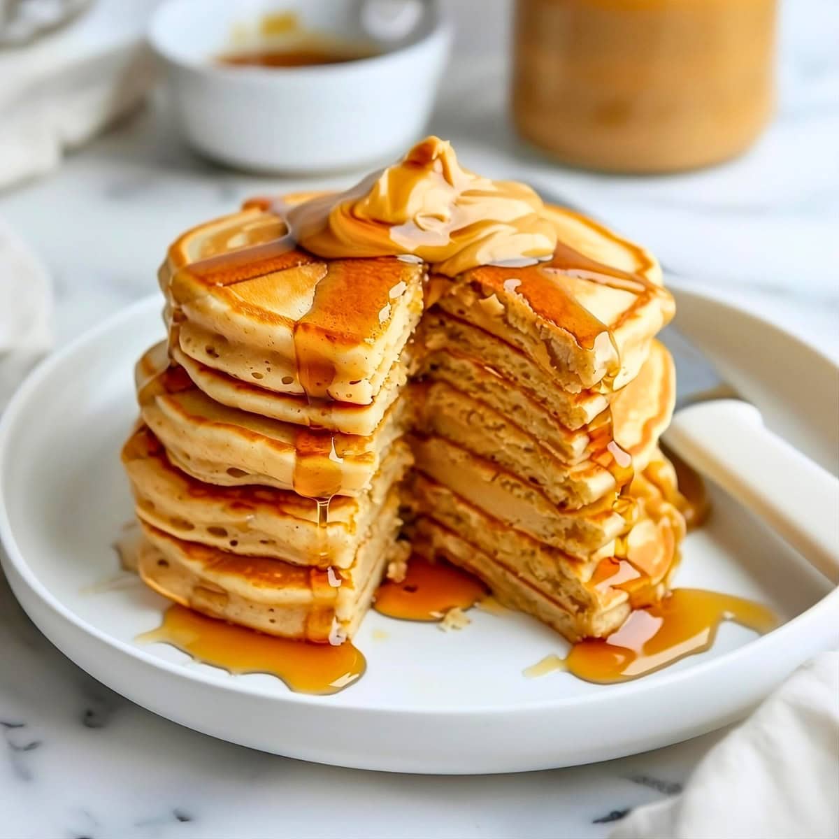 Peanut Butter Pancakes - Insanely Good