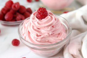 Smooth and creamy whipped cream kissed with the essence of fresh raspberries