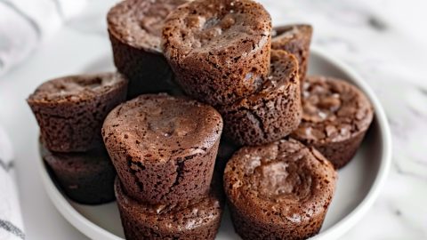 Fudgy and chewy full of chocolate flavor brownie bites