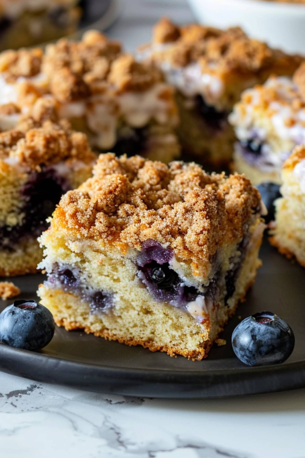 Classic blueberry coffee cake, a delightful treat with streusel crumb and a hint of vanilla.