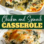 Chicken and spinach casserole.