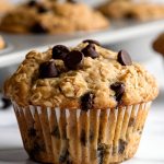 Close Up Chocolate Chip Oatmeal Muffin
