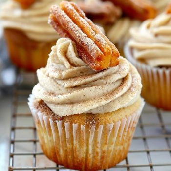 Churro Cupcakes with Cinnamon Cream Cheese Frosting