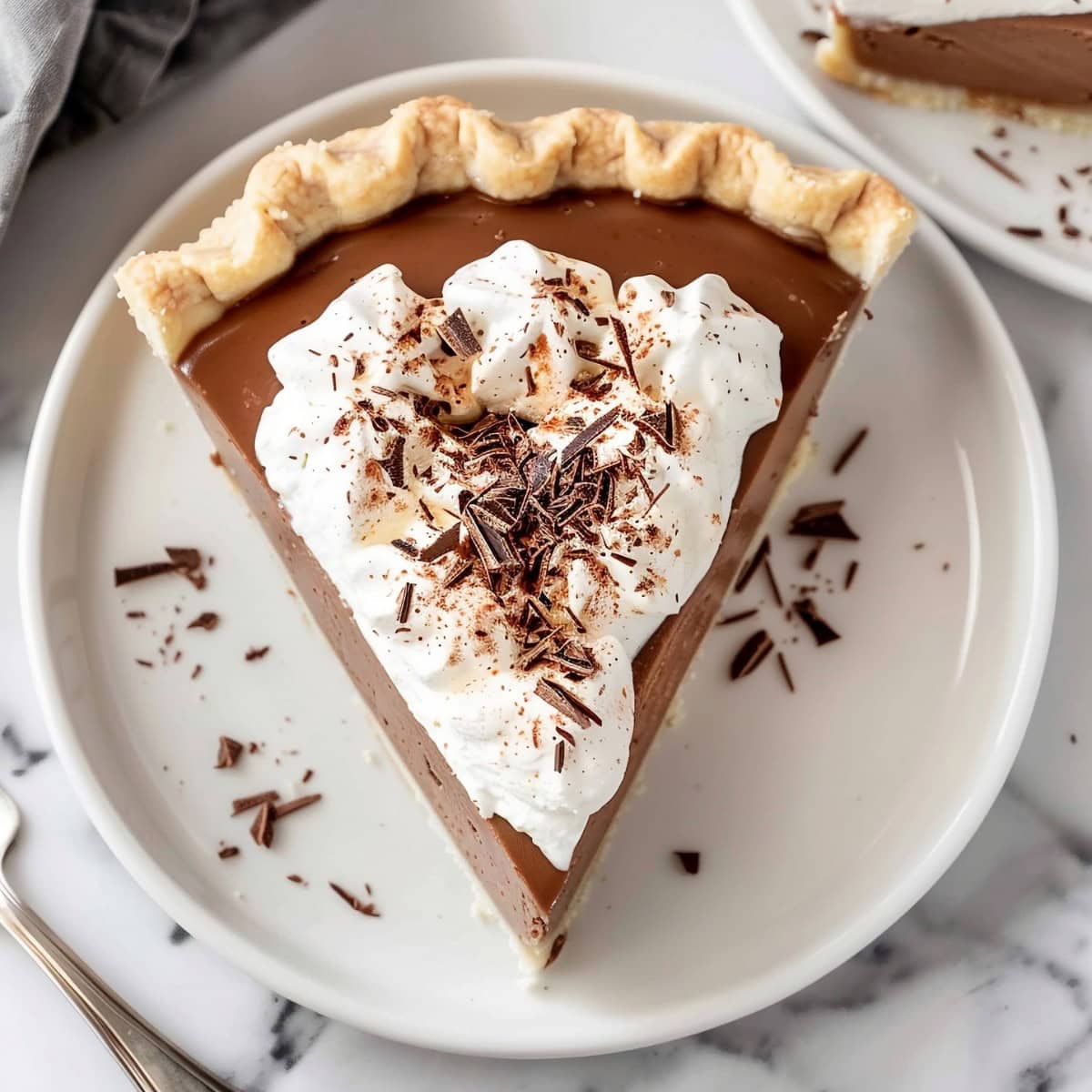 Comforting French silk pie, a delightful dessert that brings joy with its rich chocolate flavor