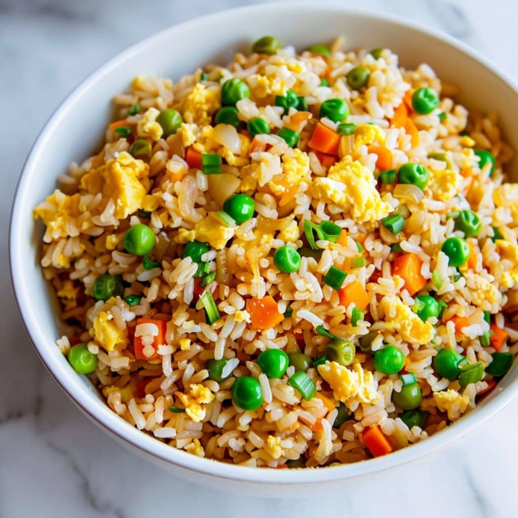 Classic hibachi fried rice, a staple dish in Japanese cuisine, perfect as a side or main course