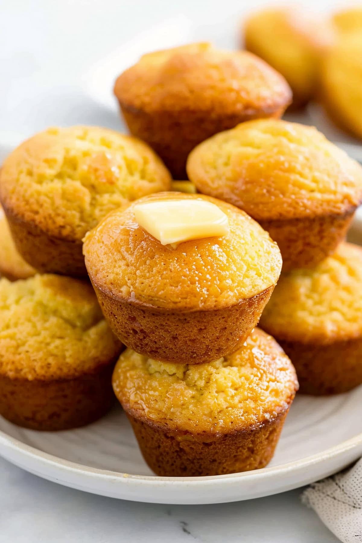 Sweet and savory homemade honey cornbread muffins 