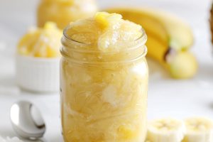 Mason jar with monkey butter.