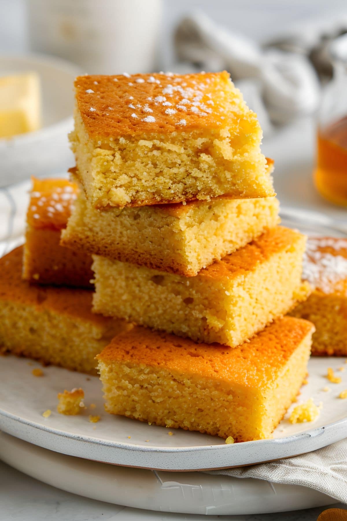 Marie Callender's Cornbread Squares, Stacked on Each Other