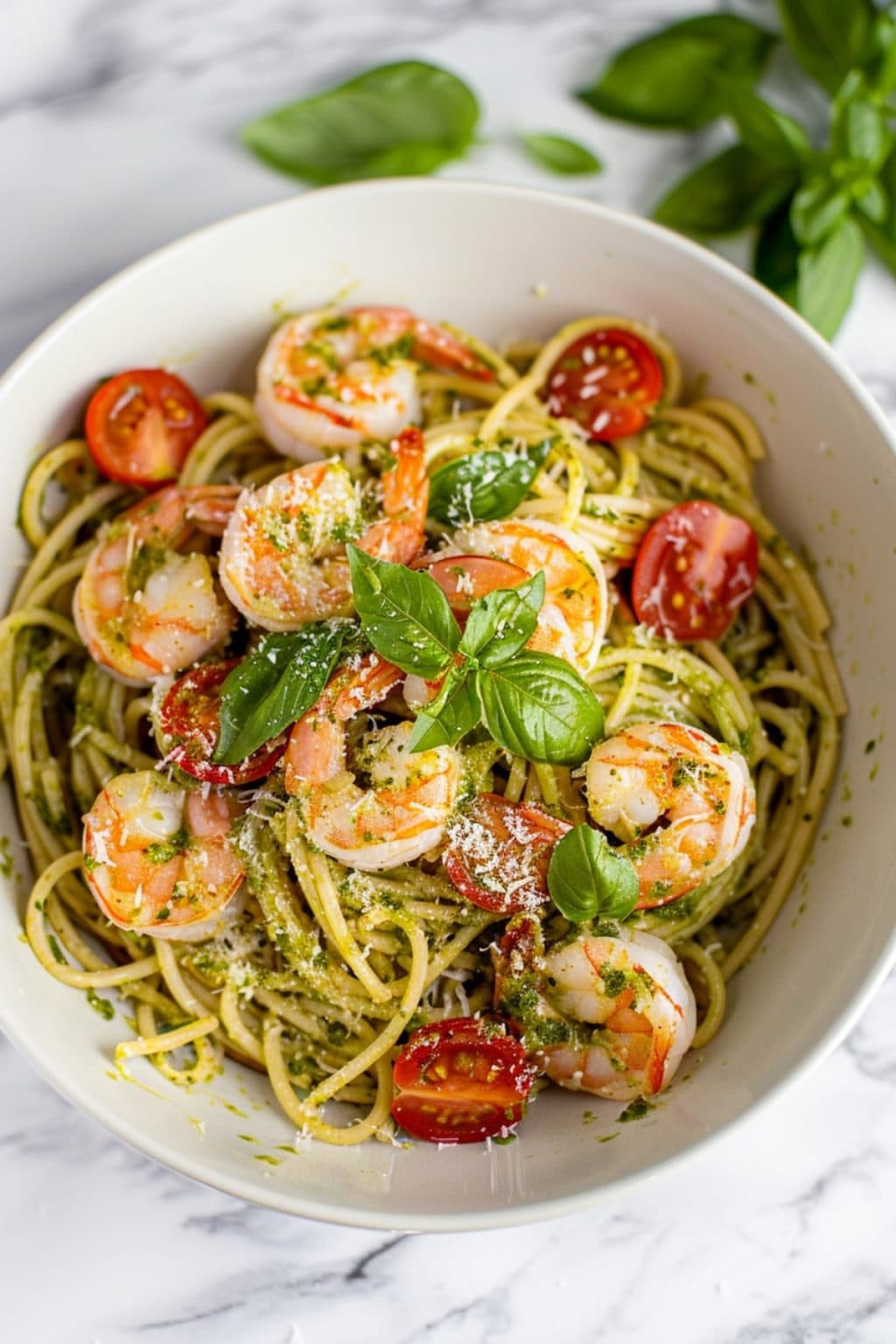 Tagpesto Shrimp Pasta With Tomatoesfeed