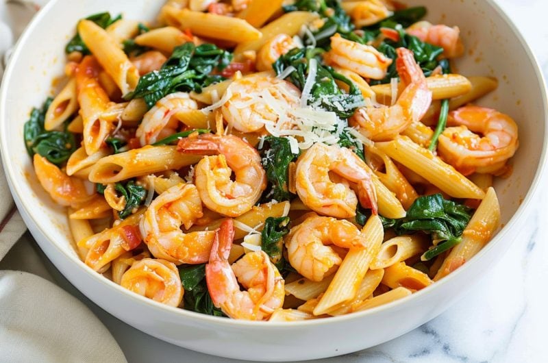 Shrimp and Spinach Pasta