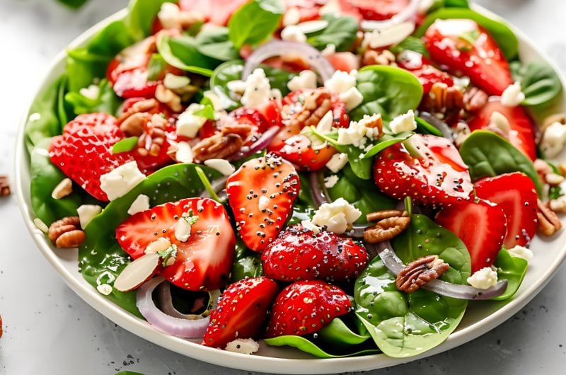 Spinach Strawberry Salad with Poppy Seed Dressing