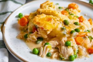 Close Up of TikTok Chicken Cobbler on a Plate