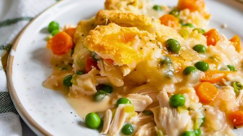 Close Up of TikTok Chicken Cobbler on a Plate