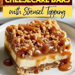 Caramel Apple Cheesecake Bars with Streusel Topping