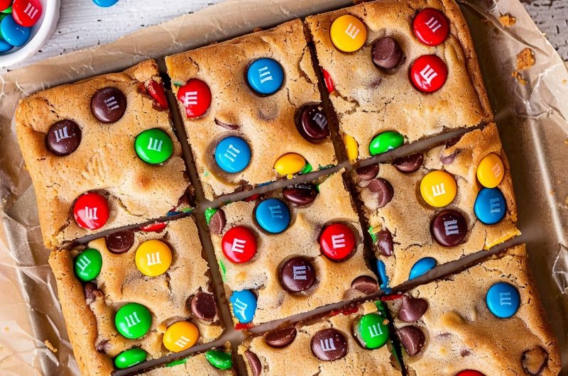 M&M Cookie Bars