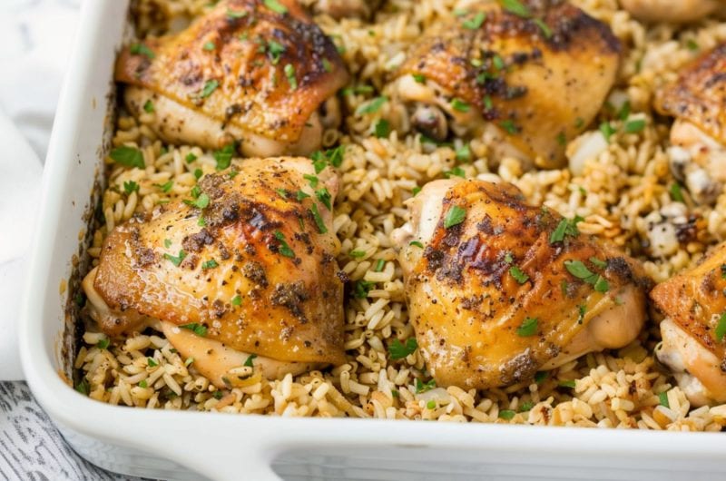 Oven-Baked Chicken and Rice - Insanely Good